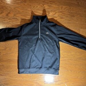 ALO Yoga Men's Black Zip-Up Sweater